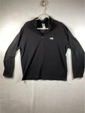 The North Face Mens L Black Fleece TKA 100 Lightweight 1/4 Zip Pullover Jacket